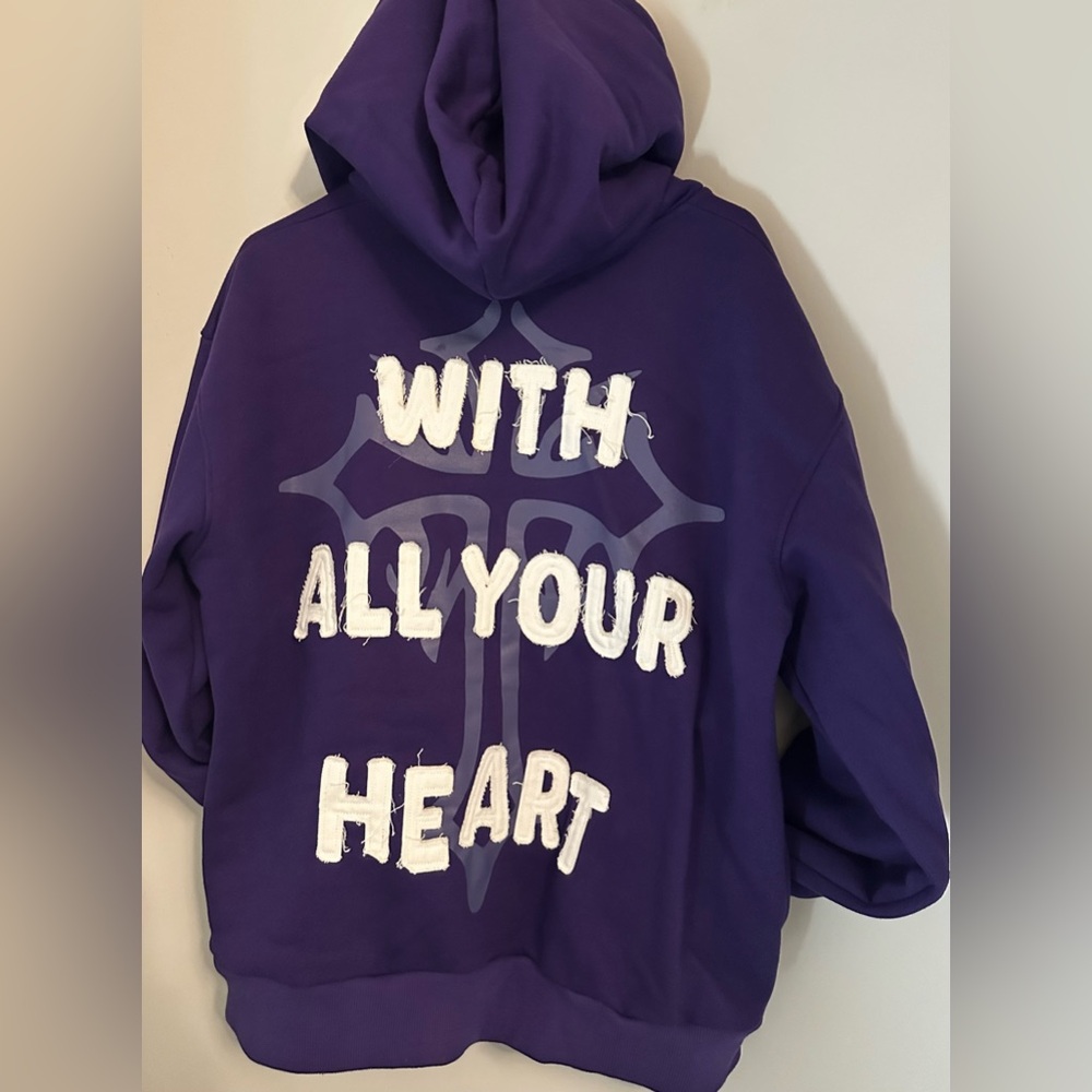 Trust The Lord Graphic Zip Hoodie - Christ is King Trust in Him. Size L (unisex)